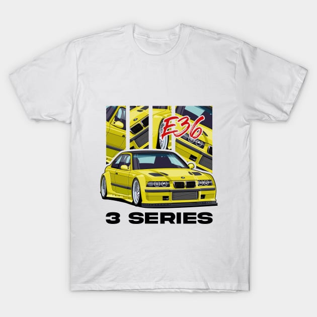 BMW E36 T-Shirt by squealtires